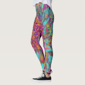 Psychedelic Blauwgroen Blue Abstract Decoratief Da Leggings (Links)