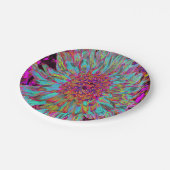 Psychedelic Blauwgroen Blue Abstract Decoratief Da Papieren Bordje (Gekanteld)