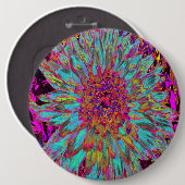 Psychedelic Blauwgroen Blue Abstract Decoratief Da Ronde Button 6,0 Cm (Voorkant /achterkant)