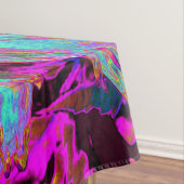 Psychedelic Blauwgroen Blue Abstract Decoratief Da Tafelkleed (Voorbeeld)