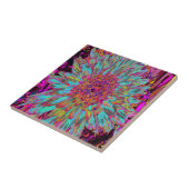 Psychedelic Blauwgroen Blue Abstract Decoratief Da Tegeltje (Zijkant)