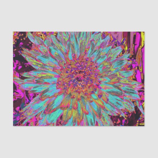 Psychedelic Blauwgroen Blue Abstract Decoratief Da Tissuepapier (Voorkant)