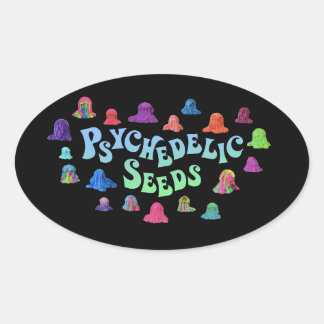 Psychedelic Blobs van Bex Ilsley (Stickers) Ovale Sticker