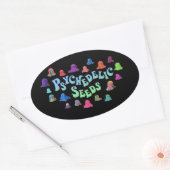 Psychedelic Blobs van Bex Ilsley (Stickers) Ovale Sticker (Envelop)