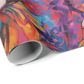 Psychedelic Blue Alice in wonderland Thema Cadeaupapier (Rol Hoek)