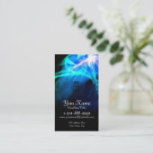 Psychedelic Blue Burst Fractals Visitekaartje (Staand voorkant)