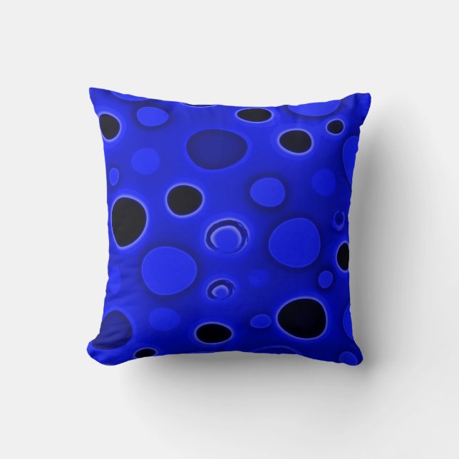 Psychedelic Blue Lava Lamp Bubbles Pillow Kussen (Voorkant)