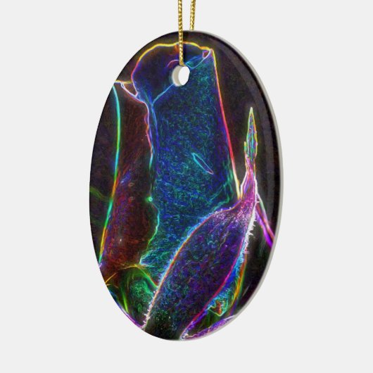 Psychedelic Blue Roos Flower Ornament (Links)