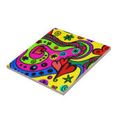 Psychedelic Bohemian Hippie Decoratieve Tegels Tegeltje (Zijkant)