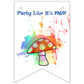 Psychedelic Boho Retro Party Amanita Mushroom Vlaggetjes (Tweede vlag)
