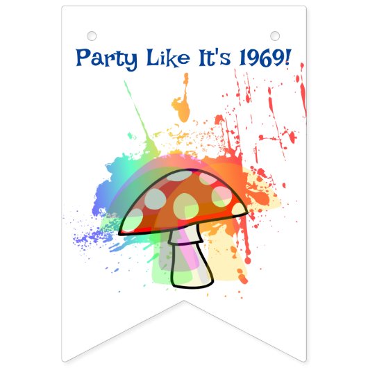 Psychedelic Boho Retro Party Amanita Mushroom Vlaggetjes (Tweede vlag)