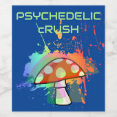 Psychedelic Boho Retro Party Like It's 1969! Wijn Etiket (Enkel label)