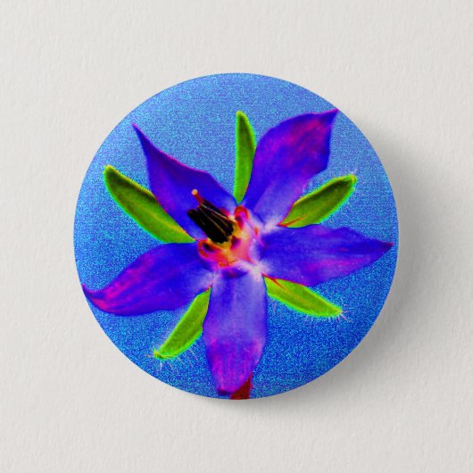 Psychedelic Borage Ronde Button 5,7 Cm (Voorkant)