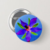 Psychedelic Borage Ronde Button 5,7 Cm (Voorkant /achterkant)