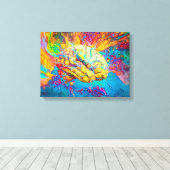 Psychedelic Brain Canvas Afdruk (Insitu (Houten vloer))