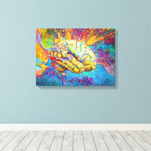 Psychedelic Brain Canvas Afdruk (Insitu (Houten vloer))