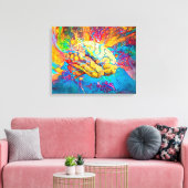 Psychedelic Brain Canvas Afdruk (Insitu (Woonkamer))