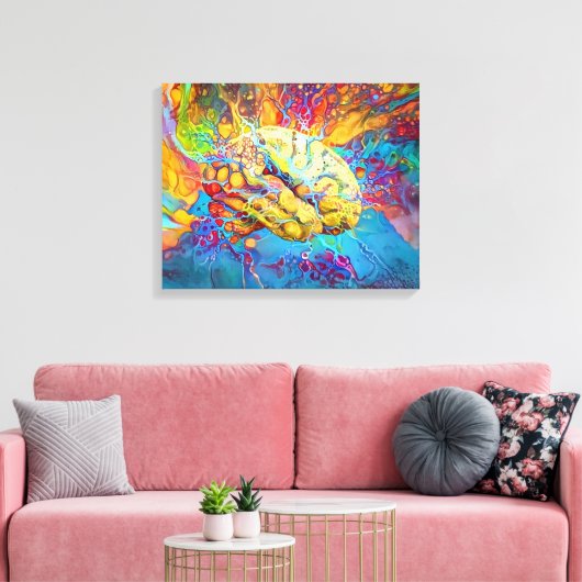 Psychedelic Brain Canvas Afdruk (Insitu (Woonkamer))