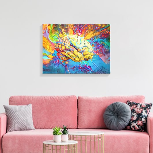 Psychedelic Brain Canvas Afdruk (Insitu (Woonkamer))