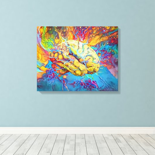 Psychedelic Brain Canvas Afdruk (Insitu (Houten vloer))