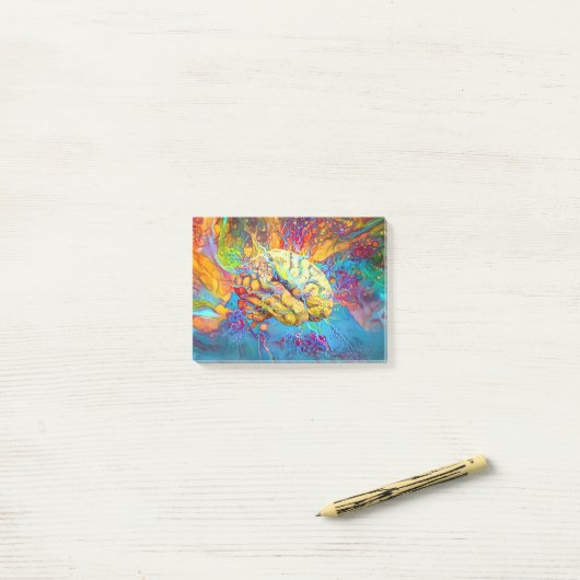 Psychedelic Brain Post-it® Notes (Op bureau)