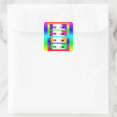 Psychedelic Bright Eyes Vierkante Sticker (Tas)