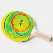 Psychedelic Bright Kleurrijke Pop Art Citrus Tafeltennisbatje (Zijkant)
