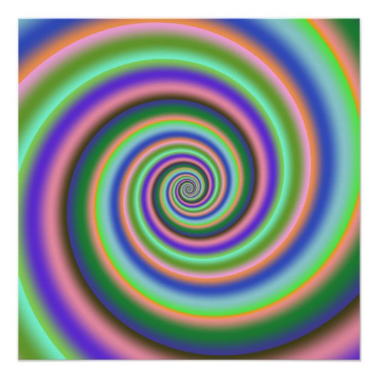 Psychedelic bright light show spiral poster (Voorkant)