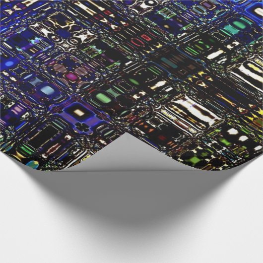 Psychedelic Bright Spot Light Wrapping Paper-Blue Cadeaupapier (Hoek)