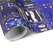 Psychedelic Bright Spot Light Wrapping Paper-Blue Cadeaupapier (Rol Hoek)