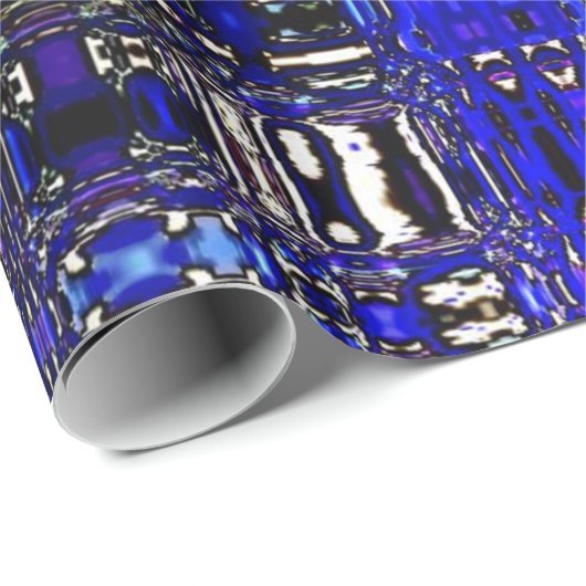 Psychedelic Bright Spot Light Wrapping Paper-Blue Cadeaupapier (Rol Hoek)