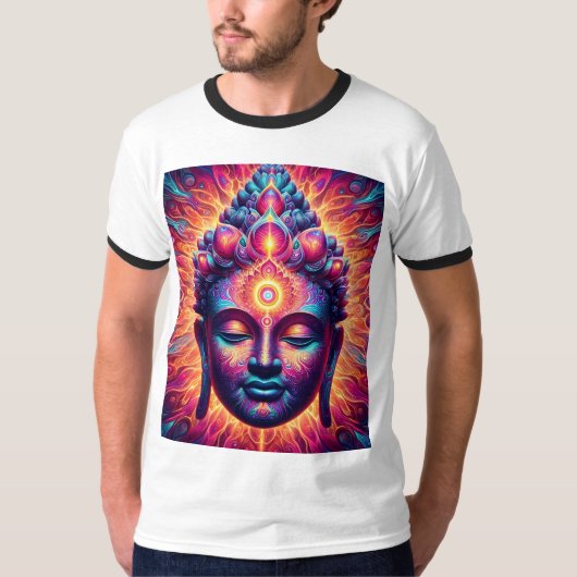 Psychedelic Buddha Art - Vibrant Third Eye T-shirt (Voorkant)
