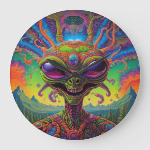 Psychedelic buitenaards portret grote klok