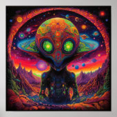 Psychedelic buitenaardse vriend poster (Voorkant)
