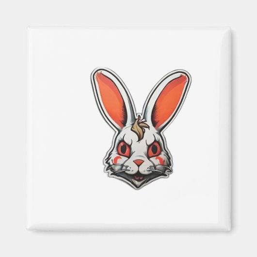 Psychedelic Bunny psycho klassiek Magneet (Voorkant)