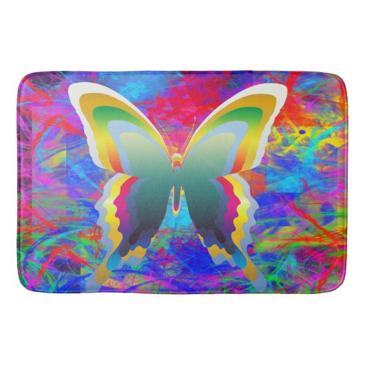 Psychedelic Butterflies Badmat (Voorkant)