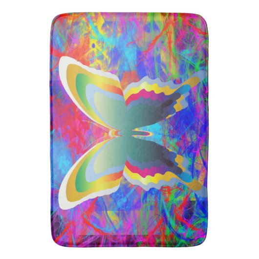 Psychedelic Butterflies Badmat (Voorkant Verticaal)
