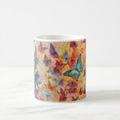 Psychedelic butterflies bloemen kleurrijk koffiemok (Center)