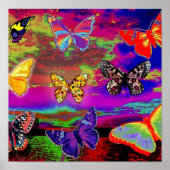 psychedelic Butterflies Poster (Voorkant)