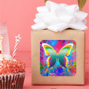 Psychedelic Butterflies Vierkante Sticker