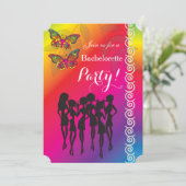 Psychedelic Butterfly Bachelorette Party Design Kaart (Staand voorkant)