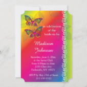 Psychedelic Butterfly Bachelorette Party Design Kaart (Achterkant)