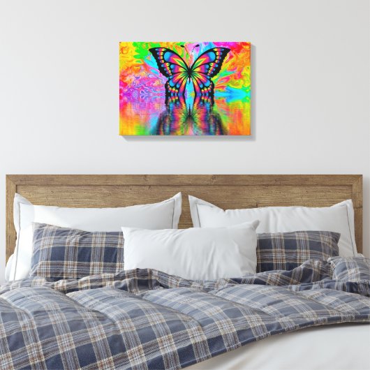 Psychedelic Butterfly Canvas Afdruk (Insitu (Slaapkamer))