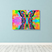 Psychedelic Butterfly Canvas Afdruk (Insitu (Houten vloer))