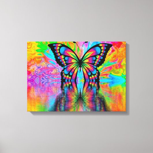 Psychedelic Butterfly Canvas Afdruk (Voorkant)