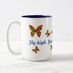 Psychedelic Butterfly Fly High Tweekleurige Koffiemok