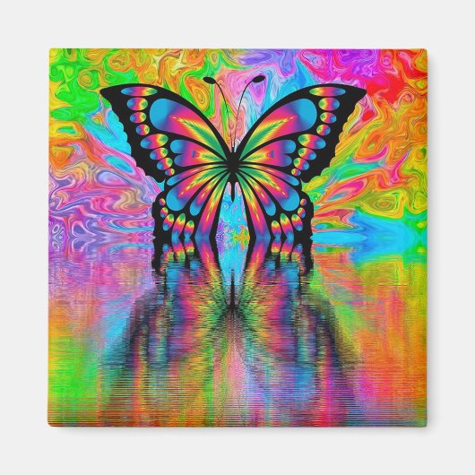 Psychedelic Butterfly Magneet (Voorkant)