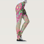 Psychedelic Caladium Leaf Botanical Print Leggings (Rechts)