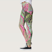 Psychedelic Caladium Leaf Botanical Print Leggings (Links)