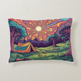 Psychedelic camping cushion accent kussen